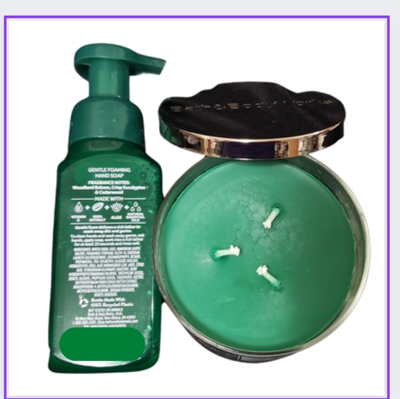 🟩🔥"FRESH BALSAM" 2-ITEMS FOAMING HAND SOAP & 3-WICK CANDLE - Picture 2 of 10
